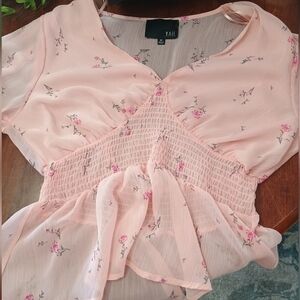 Pink Floral Blouse